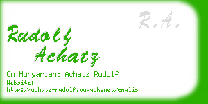 rudolf achatz business card